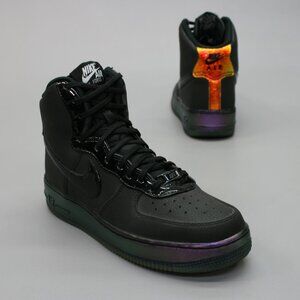 Nike Ladies 7.5 Air Force 1 Premium Black Basketball Shoes Sneakers - 654440-007